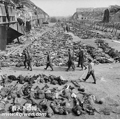 再现纳粹集中营惨状:美军解放后掩埋尸体(组图)